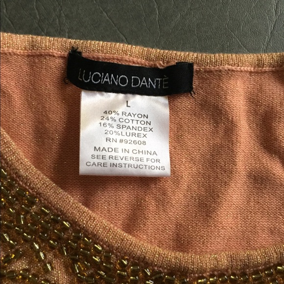 Orange beaded sweater shirt with gold color - Picture 4 of 5